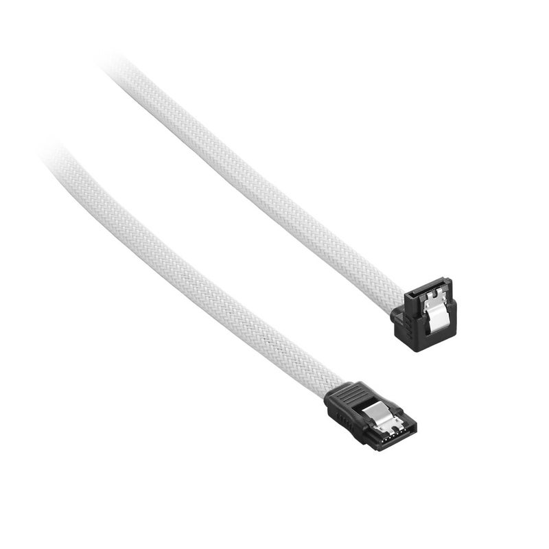 CableMod ModMesh Sleeved Right Angle SATA 3 Cable (White, 60cm) - Image 2